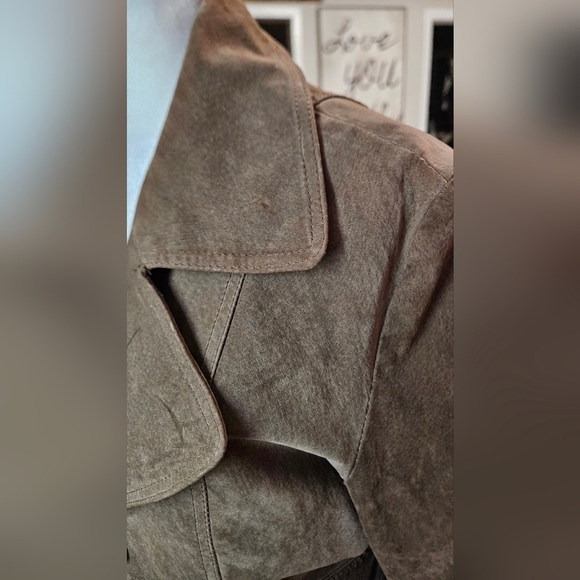 Vintage Y2K RUE 21 100% Genuine Leatger Suede Tailored Jacket. Brown.Size SM - Picture 9 of 16